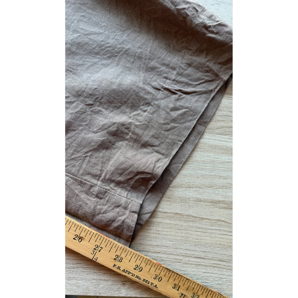 Chico's 100% Linen Brown Wide Leg Pleated Pants Size 2R US 12 Quiet Luxury - Picture 9 of 10
